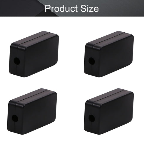 Fielect Junction Box ABS Plastic Dustproof Universal Electrical Project Enclosure Black 1.89 x 1.02 x 0.61 inch, 4Pcs