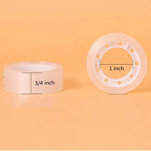 Clear Tape Refills, 12 Rolls, Transparent Tape, 1 Inch Core, 3/4 Inch x 900 Inches