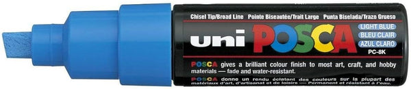UNI POSCA PC-8K CHISEL TIP MARKER PEN- LIGHT BLUE (BOX OF 6)