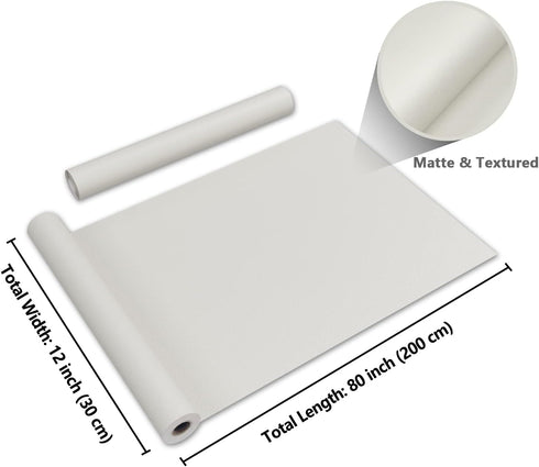 CRE8TIVE 12"x80" Cream White Peel and Stick Wallpaper - Waterproof Self Adhesive Matte Vinyl for Bathroom, Cabinets