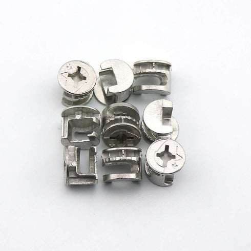 50 Sets Furniture Connecting Cam Lock Fittings with Dowel, Cam Lock Nuts and Screws for Wardrobe and Cabinet