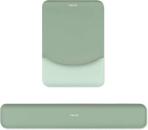 MOSISO Wrist Rest Support for Mouse Pad&Keyboard Set, Rectangular Ergonomic Mousepad Non-Slip