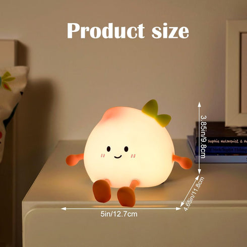 Dimmable Cute Peach Night Light, Peach Lamp with Legs Night Lights, Light for Baby Nursery, Rechargeable LED Portable