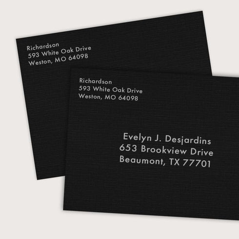 LUXPaper 4Bar A1 Contour Flap Invitation Envelopes | Black Linen | 3 5/8" x 5 1/8" | 80lb. Text | 50 Qty