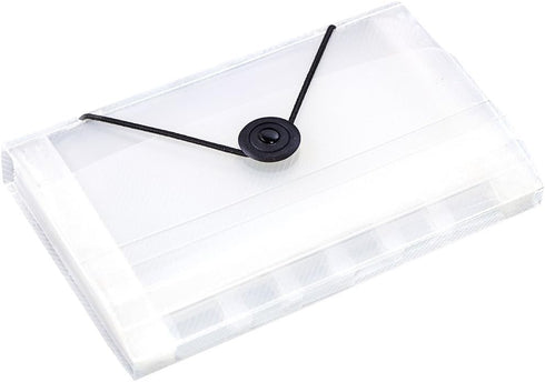 JAM PAPER Accordion Folders, 13 Pocket Plastic Expanding File, Coupon Size, Clear, Sold Individually