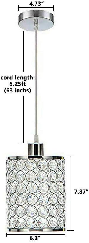 60W 110V (2 Pack) Modern Crystal Chandelier Lighting LED Light Crystal Ceiling Light Crystal Pendant Lamp Adjustable