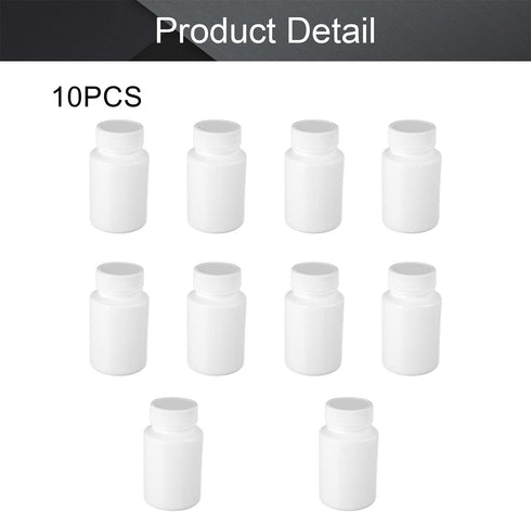 Othmro 10Pcs 2.7oz PE Plastic Bottles, 80ml Wide Mouth Storage Bottles with Cap for Lab Chemical Reagent