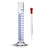 Thick Glass Graduated Cylinder, Measuring Liquid Lab Hexagon Base, 250ML with One Glass Dropper