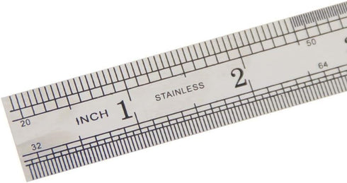 Silver Double-Sided Scale, Stainless Steel Straight Ruler, Measuring Tool for School Office Drafting Supplies