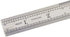 Silver Double-Sided Scale, Stainless Steel Straight Ruler, Measuring Tool for School Office Drafting Supplies