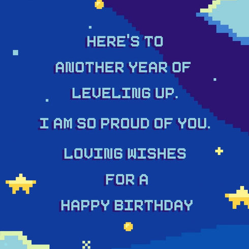 Prime Greetings Birthday Card for Son, Video Game Theme, Made in America, Eco-Friendly, Thick Card Stock with Premium