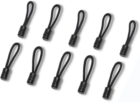 Stayput Black Pull Cords, 10 Pack, Used with Shock Cords & Zippers for Canvas (Sold Separately).