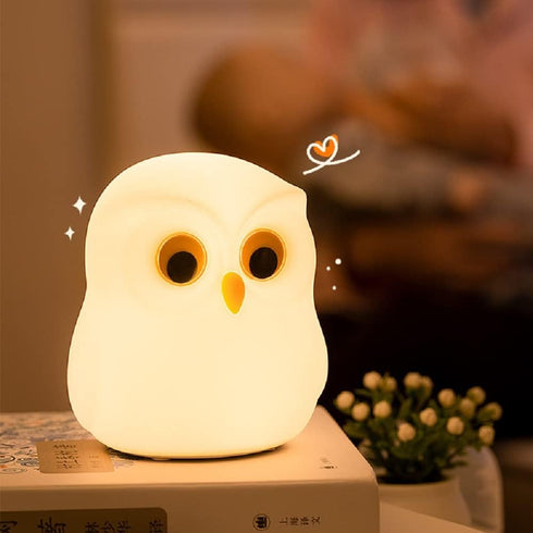 Cute Owl Kids Night Light,USB Rechargeable Cute Animal Lamps,Creative Symphony Night Light Children Feeding Light at