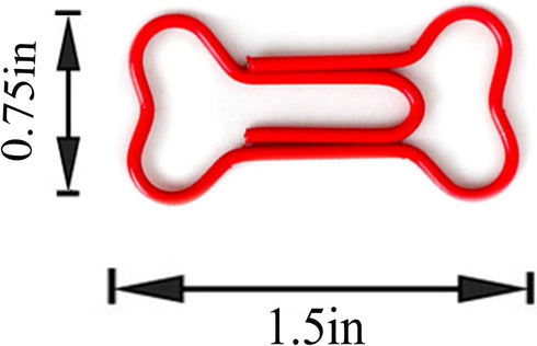 Cute Dog Bone Shape Paper Clips, 50 Pcs, Colorful for Notebook, Office, School, and Home Use
