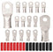 8Pcs 2/0 AWG Heavy Duty Tinned Copper Wire Lugs with 16Pcs Heat Shrink Tubing, Battery Cable Ends, Copper Ring Terminals