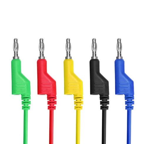 Sumnacon 5PCS Multimeter Banana Plug to Crocodile Alligator Clip Test Probe, 1M Lead Wire Cable