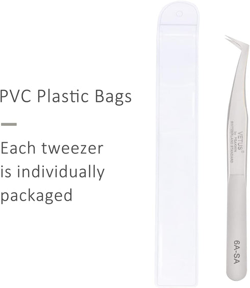 EMEDA Eyelash Extension Tweezers - Professional Precision Stainless Steel VETUS 6A-SA Mega Curved Tips for Individual