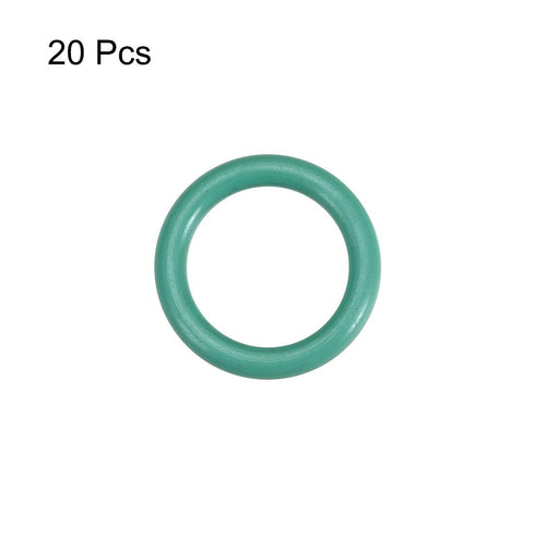uxcell Fluorine Rubber O-Rings, 17mm OD 12.2mm ID 2.4mm Width FKM Seal Gasket for Machinery Plumbing, Green, 20 Pack