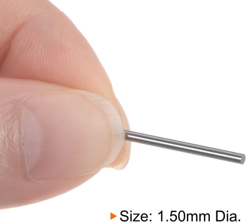 2pcs 0.0591" Pin Gage 1.50mm Diameter Metric Tolerance 0.001mm Class X Plug Gage Pin, Bearing Steel Go No-Go Plug Gage