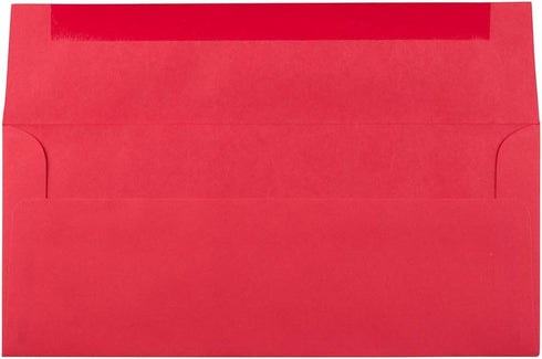 JAM PAPER #10 Business Colored Envelopes - Red Recycled, 100/Pack, 4 1/8 x 9 1/2