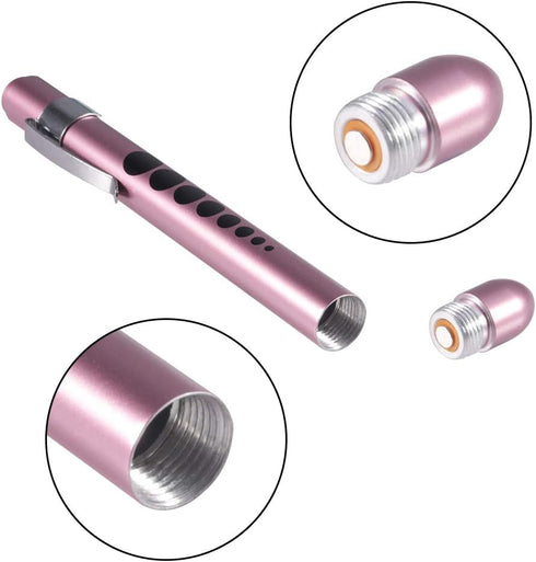 Aokin Medical Pen Light for Nurse Doctor, Reusable LED Flashlight with Pupil Gauge and Ruler, White Light