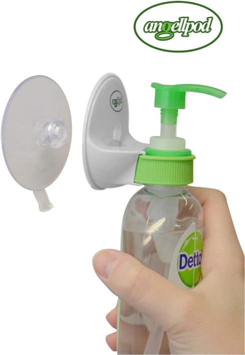 AngellPod Original Repositionable Wall Mount Hand Sanitiser Pump Bottle Holder for Any Size Bottle. Hand sanitizer