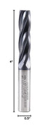 Accusize Industrial Tools 1/2'' Fine Tooth M42 8% Cobalt Tialn Roughing End Mill, 1/2'' Shk Dia, 2'' Flute Length