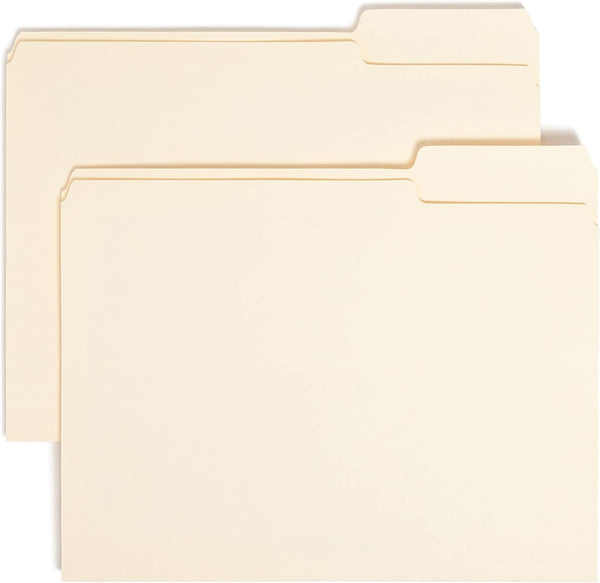 Smead File Folder, 1/3-Cut Tab Right Position, Manila, Letter Size, 100 Per Box