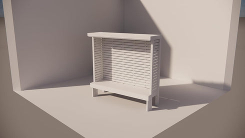 Generic DIY Outdoor Wooden Bench with Privacy Walls Building Plans