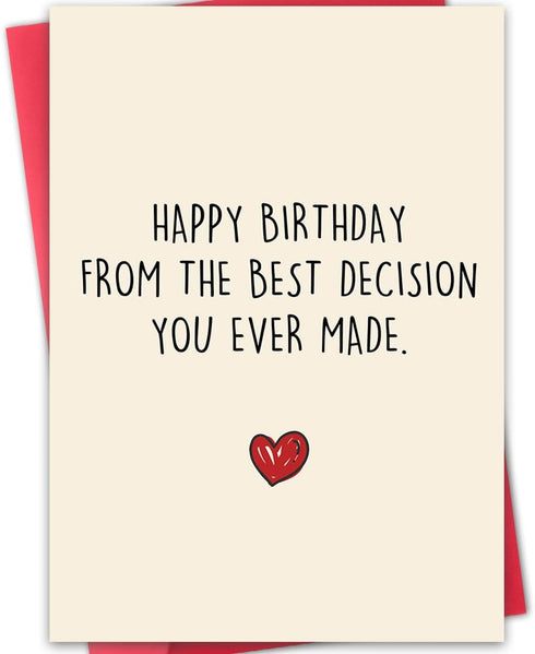 Hongshan Funny Birthday Card for Husband Wife, Humor Birthday Card Gift for