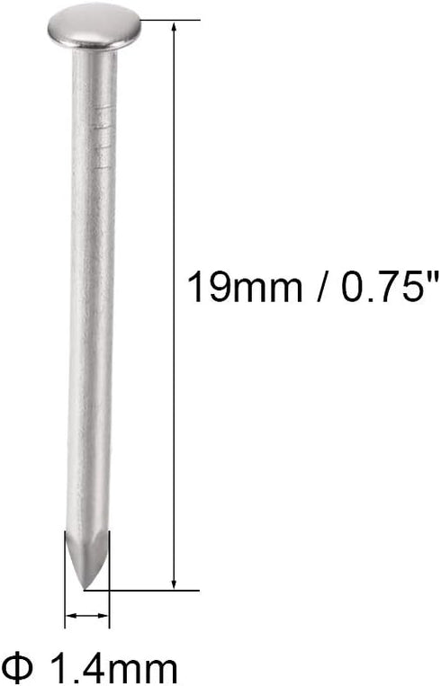 uxcell Small Tiny Hardware Nails, Carbon Steel 1.4X19mm for DIY Decorative Wooden Boxes, 500pcs