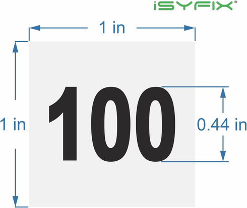 iSYFIX White Consecutive Number Stickers – 1 to 100, 1-inch Vinyl Self Adhesive Decal for Organizing, Indoor/Outdoor
