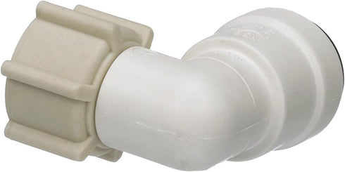 Watts AquaLock P-635 Quick Connect Female Swivel Elbow for Water Plumbing Lines, White, 1/2 Inch