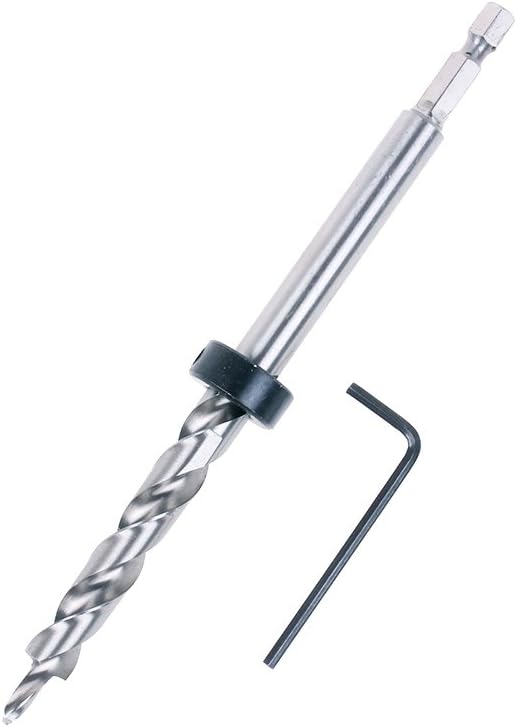 AUTOTOOLHOME 1/4 inch Hex Shank Pocket Hole Drill Bit | Replacement Twist Step Drill Bit with Depth Stop Collar |