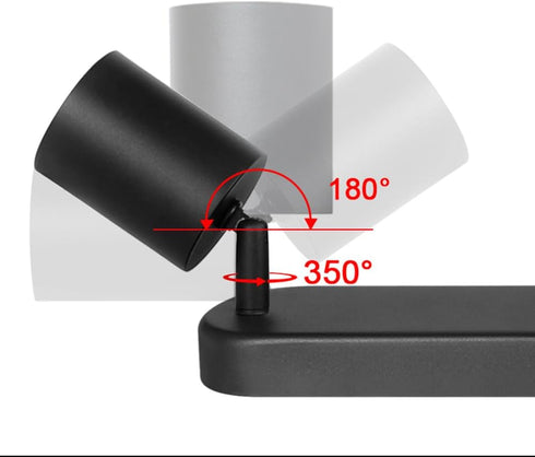 SGGSHENNAN 2 Gu10 (Black-2 Adjustable Spotlight Ceiling Light Fixture Light Track Lighting Indoor Directional Light