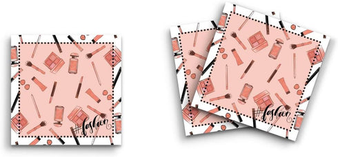 Sticky Notes 12 Pack, Makeup Fashion, 3"x3" 50 Sheets Per Pad, Cute Funny Memo Note Pads for Stationery Journal