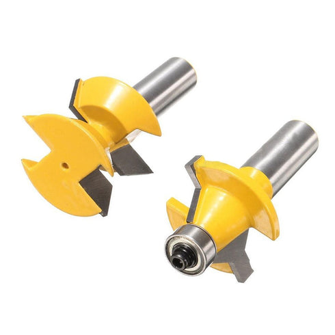 Yakamoz 1/2" Shank Tongue and Groove Router Bit Set, 2Pcs, 120 Degree Woodworking Cutter Tool