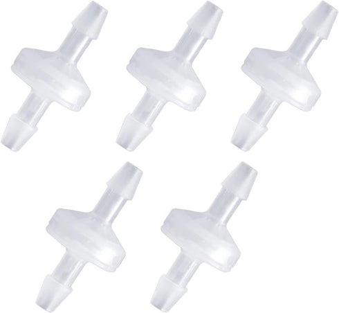5 Pcs Check Valve Non Return Ozone Resistance PVDF, 1/4 Inch One-Way Check Valve for Fuel Gas