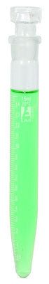 EISCO Centrifuge Tube with Glass Stopper, 15mL - Conical, 15x140mm - 0.2mL Graduations - Borosilicate Glass