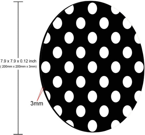 Mouse Pad Polka Dots Mouse Pad Dot Mouse Pad Office Mouse Pad Personalized Mouse Pad Desk Accessories Mouse Pad Round MousePad 7.9 x 7.9 x 0.12 Inch by Amcove