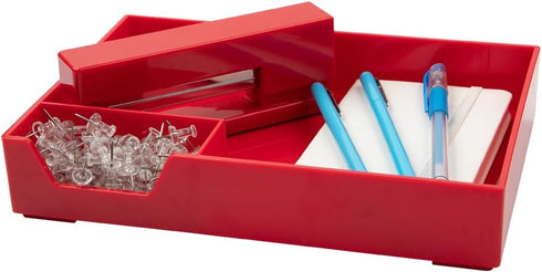 JAM Paper Stackable Half Desk Trays - Red, Office & Desk Supply Organizer, Sold Individually