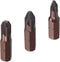 Auniwaig 3pcs Magnetic Hex Screwdriver Bits, 1/4 Inch Shank, 0.98" Length PZ1/PZ2/PZ3, S2 High Alloy Steel