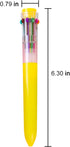 HeTaoCat Multicolor Pens 3 Pack, 0.5mm 10-in-1 Retractable Ballpoint Pens, 10 Colors Transparent Barrel for Office