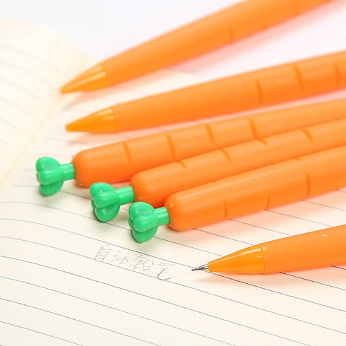 Sencoo 4 Pack Carrot Mechanical Pencil, Creative Student Stationery Gift for Children (0.7mm)