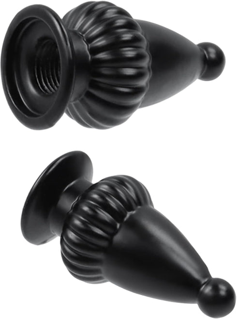 1.81 Inch M10x 1MM 2 KUMGROT Lamp Shade Nut, Black Aluminum Alloy Lamp Finials, Hardware Accessory for Various Pendant