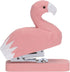 Flamingo Animal Desktop Stapler, Mini Office Supplies, Wood Carving Accessories for Girls' Stationery