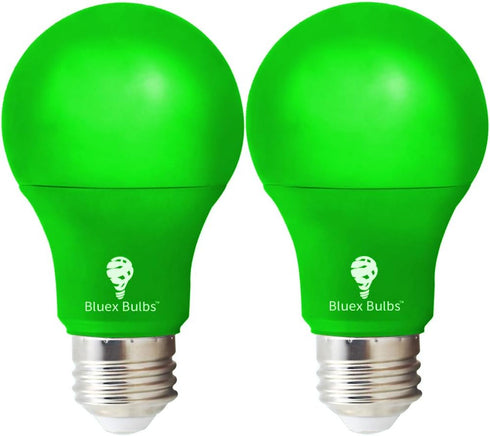 Bluex Bulbs 2 Pack BlueX LED A19 Green Light Bulb - 9W