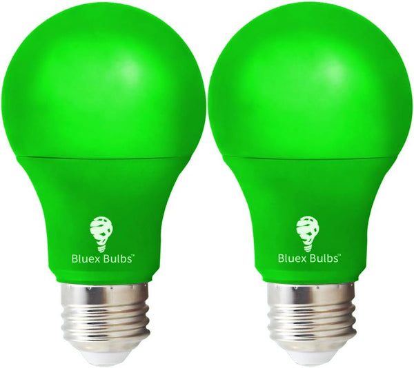 Bluex Bulbs 2 Pack BlueX LED A19 Green Light Bulb - 9W