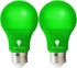 Bluex Bulbs 2 Pack BlueX LED A19 Green Light Bulb - 9W