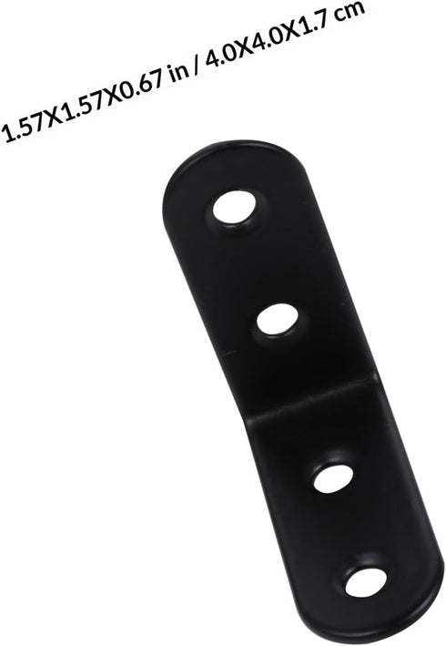20pcs 40x40x2.0mm Luxshiny Thickened Black Stainless Steel Corner Braces Heavy Duty Corner Shelf Brackets Angle